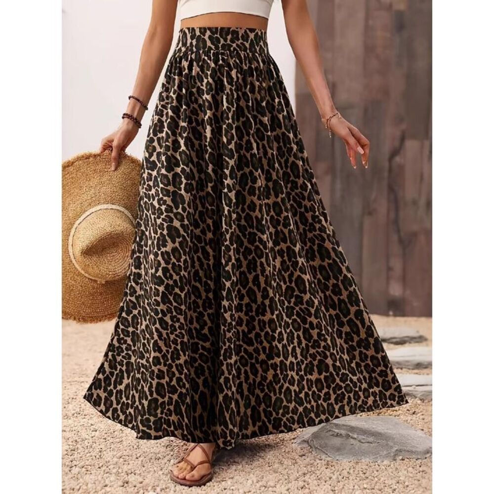 Everyday the Label Leopard Print Maxi Skirt Women Leopard Skirts
